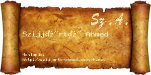 Szijjártó Ahmed névjegykártya